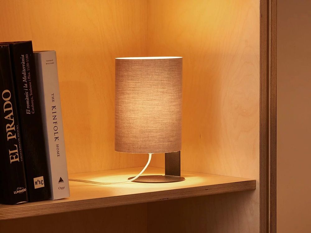 Table lamps - CLIPAM table lamp in black with cotton lampshades - LUXCAMBRA