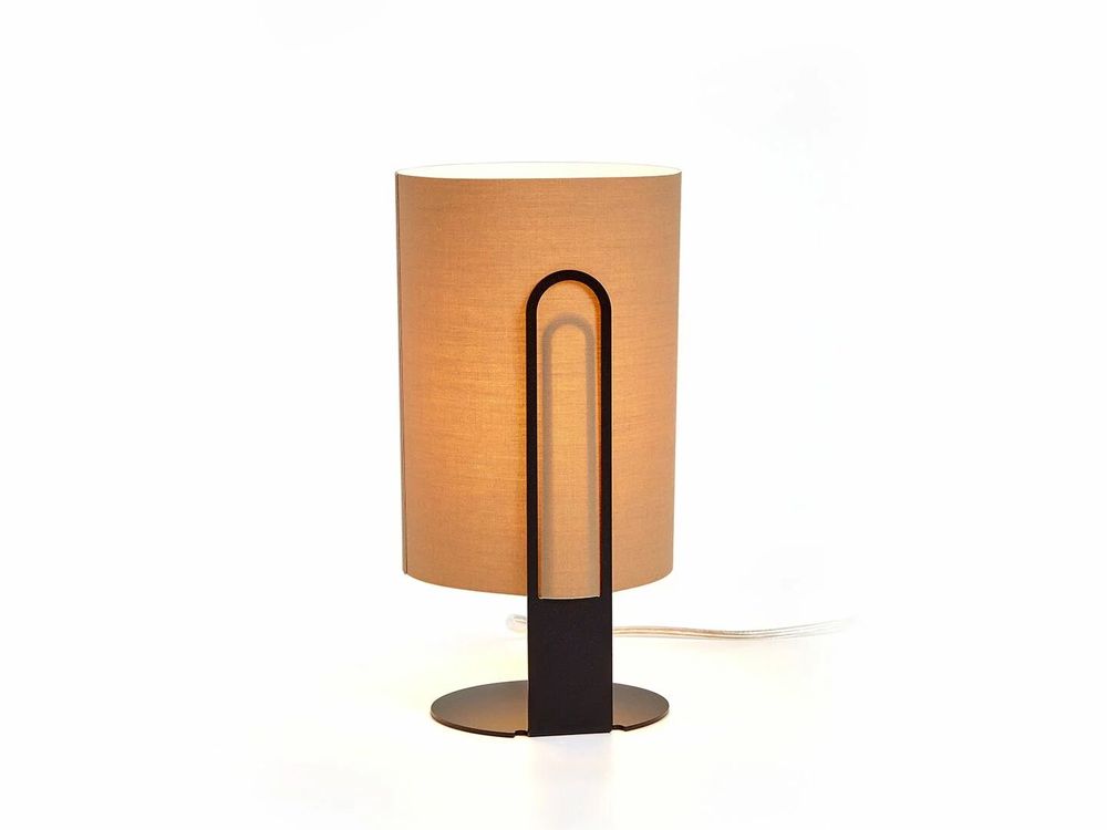 Table lamps - CLIPAM table lamp in black with cotton lampshades - LUXCAMBRA