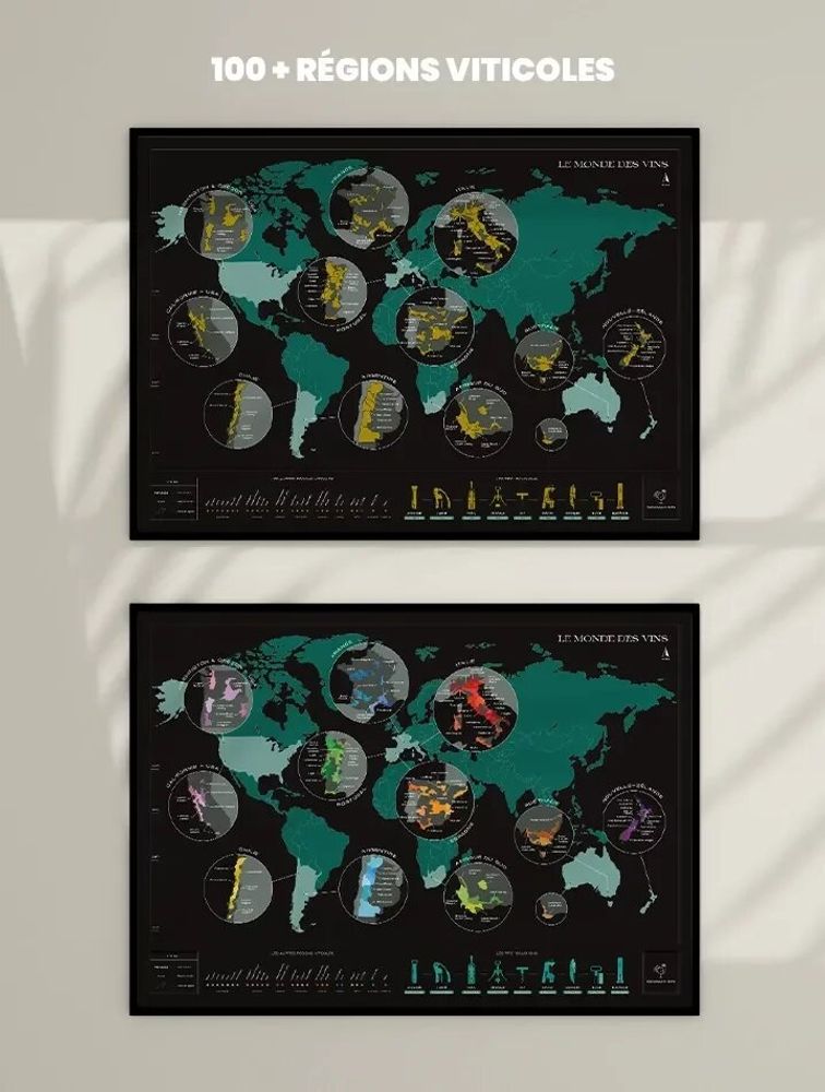 Decorative objects - Scratch off wine map - World - 1020 DÉGUSTATIONS