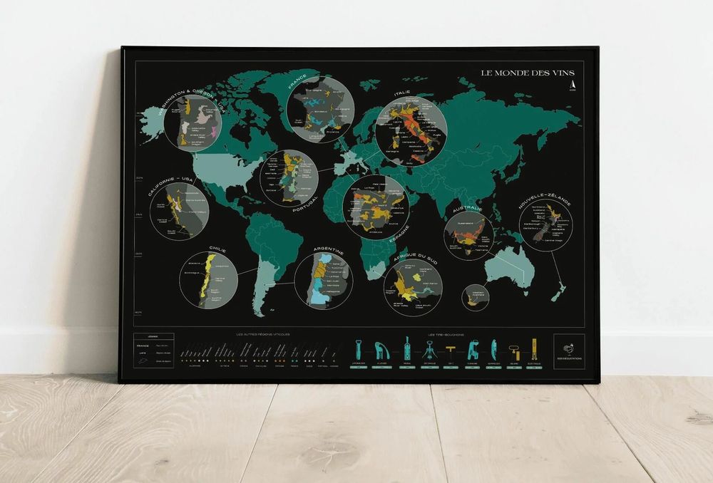 Decorative objects - Scratch off wine map - World - 1020 DÉGUSTATIONS