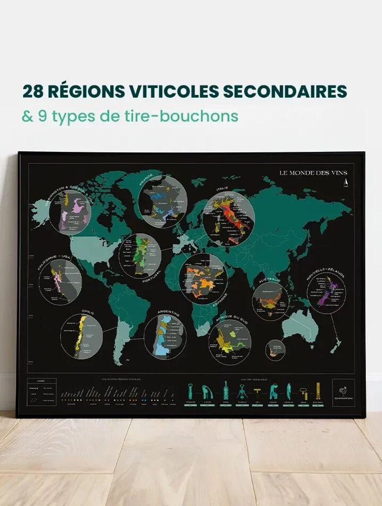 Decorative objects - Scratch off wine map - World - 1020 DÉGUSTATIONS