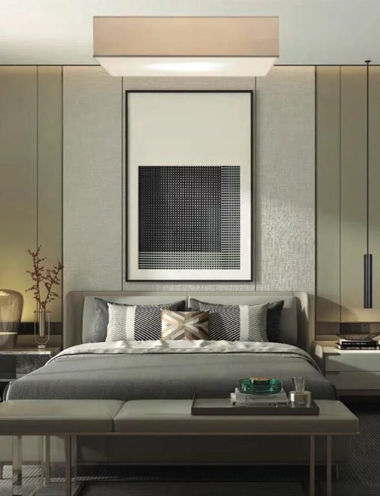 Office furniture and storage - CUADRO ceiling lamp in cottonet - LUXCAMBRA