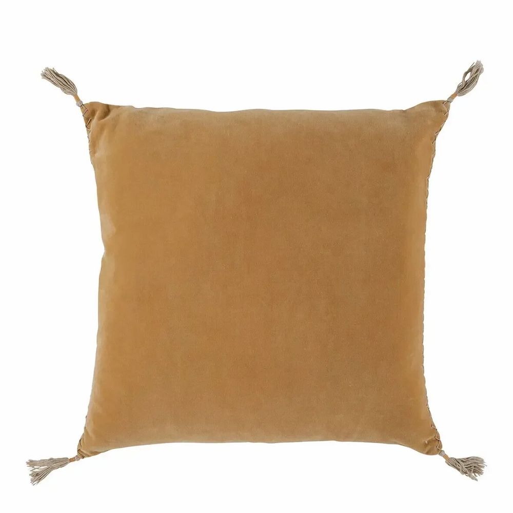 Coussins textile - Housse de coussin MATTEO velours de coton abricot 50x50 - BLANC D'IVOIRE