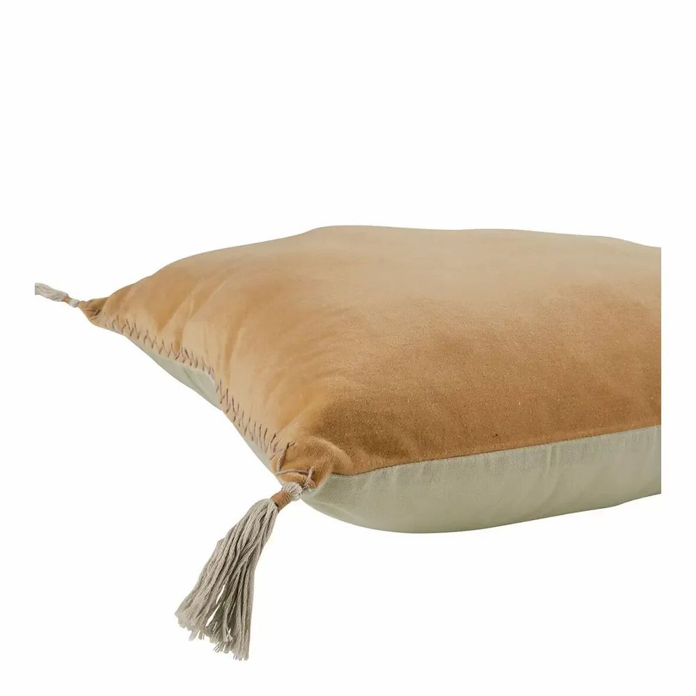 Coussins textile - Housse de coussin MATTEO velours de coton abricot 50x50 - BLANC D'IVOIRE