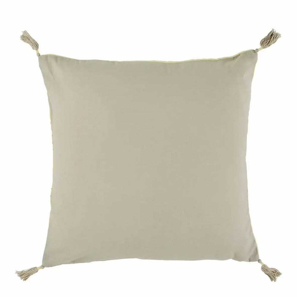 Coussins textile - Housse de coussin MATTEO velours de coton jaune pastel 50x50 - BLANC D'IVOIRE