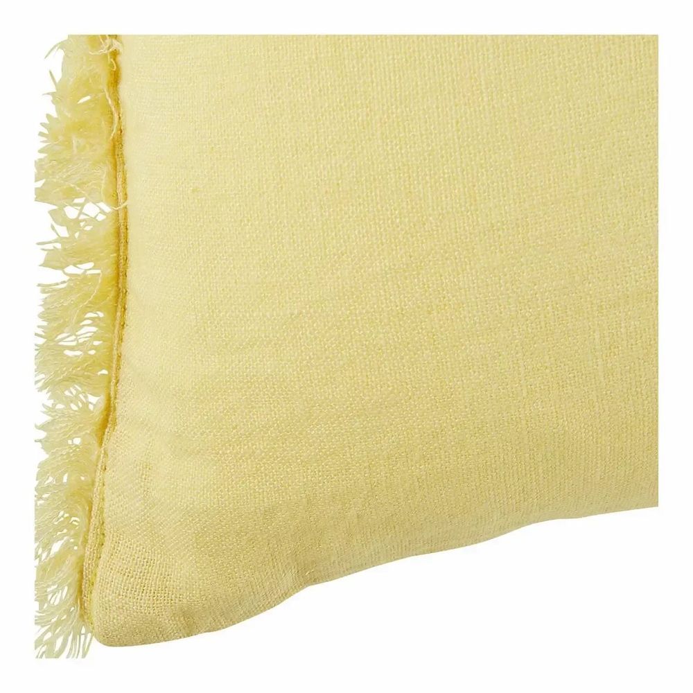 Coussins textile - Housse de coussin CHLOE lin lavé jaune pastel 60x40 - BLANC D'IVOIRE