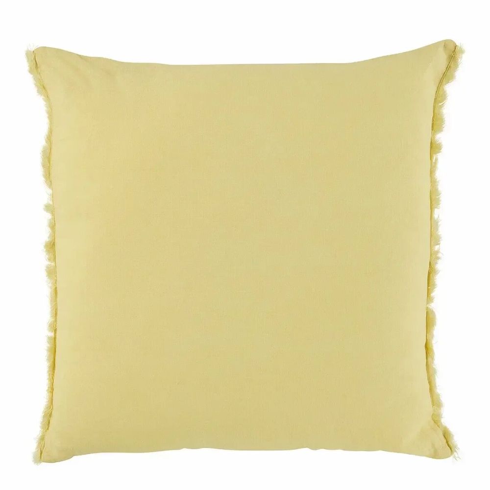 Coussins textile - Housse de coussin CHLOE lin lavé jaune pastel 50x50 - BLANC D'IVOIRE
