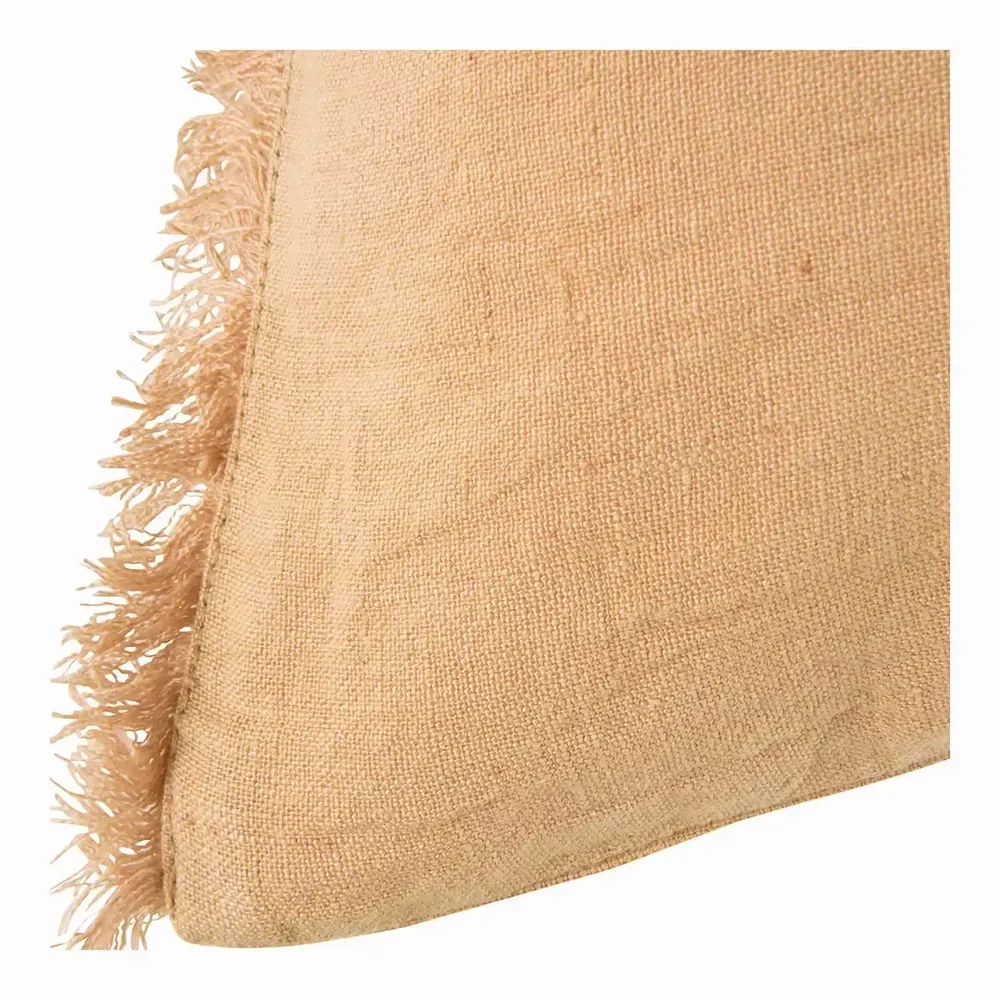 Coussins textile - Housse de coussin CHLOE lin lavé abricot 60x40 - BLANC D'IVOIRE