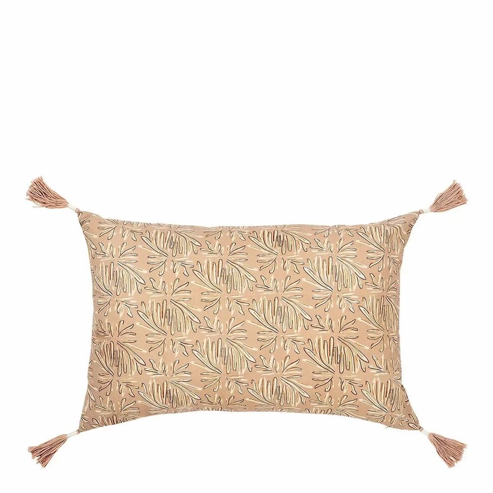 Coussins textile - Housse de coussin SOLINA coton rose 40x60 - BLANC D'IVOIRE