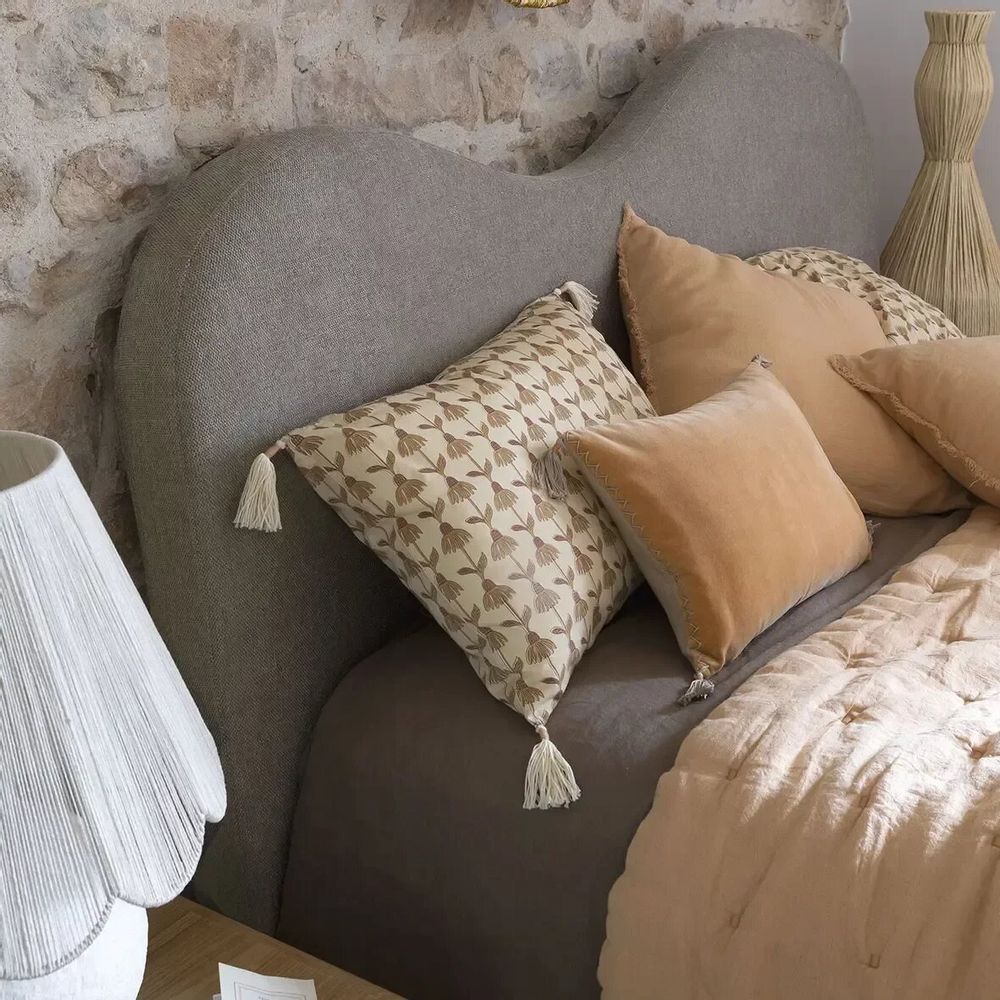 Coussins textile - Housse de coussin DAPHNE coton beige 40x60 - BLANC D'IVOIRE