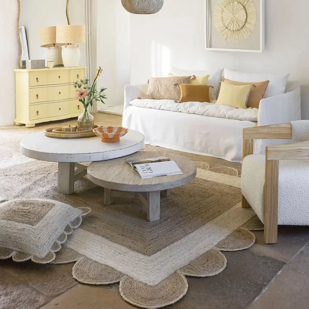 Tapis - Tapis ENOLA jute naturel et blanc 200x300 - BLANC D'IVOIRE