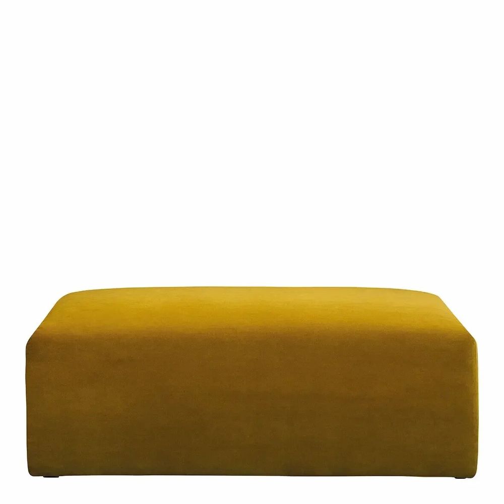 Ottomans - LOU saffron velvet pouf for LOU sofa 130x92x41 - BLANC D'IVOIRE