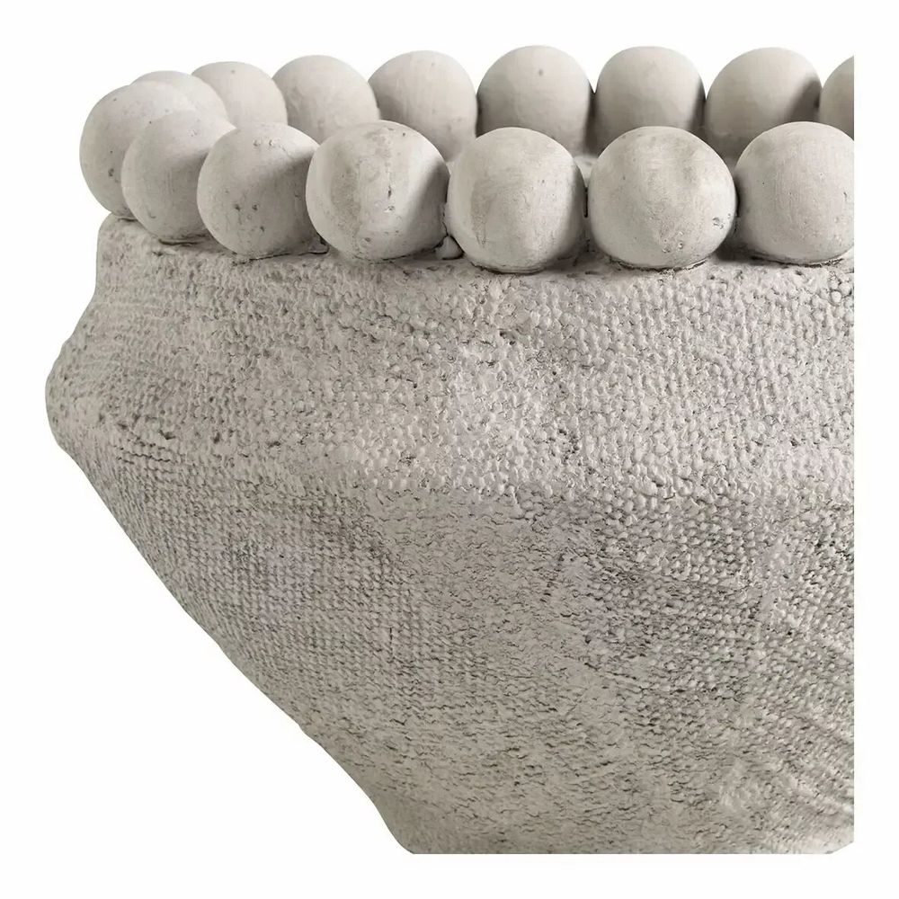 Baskets - ALEO light gray cement planter - Small model - dia 19.5x19.5x11.7 - BLANC D'IVOIRE