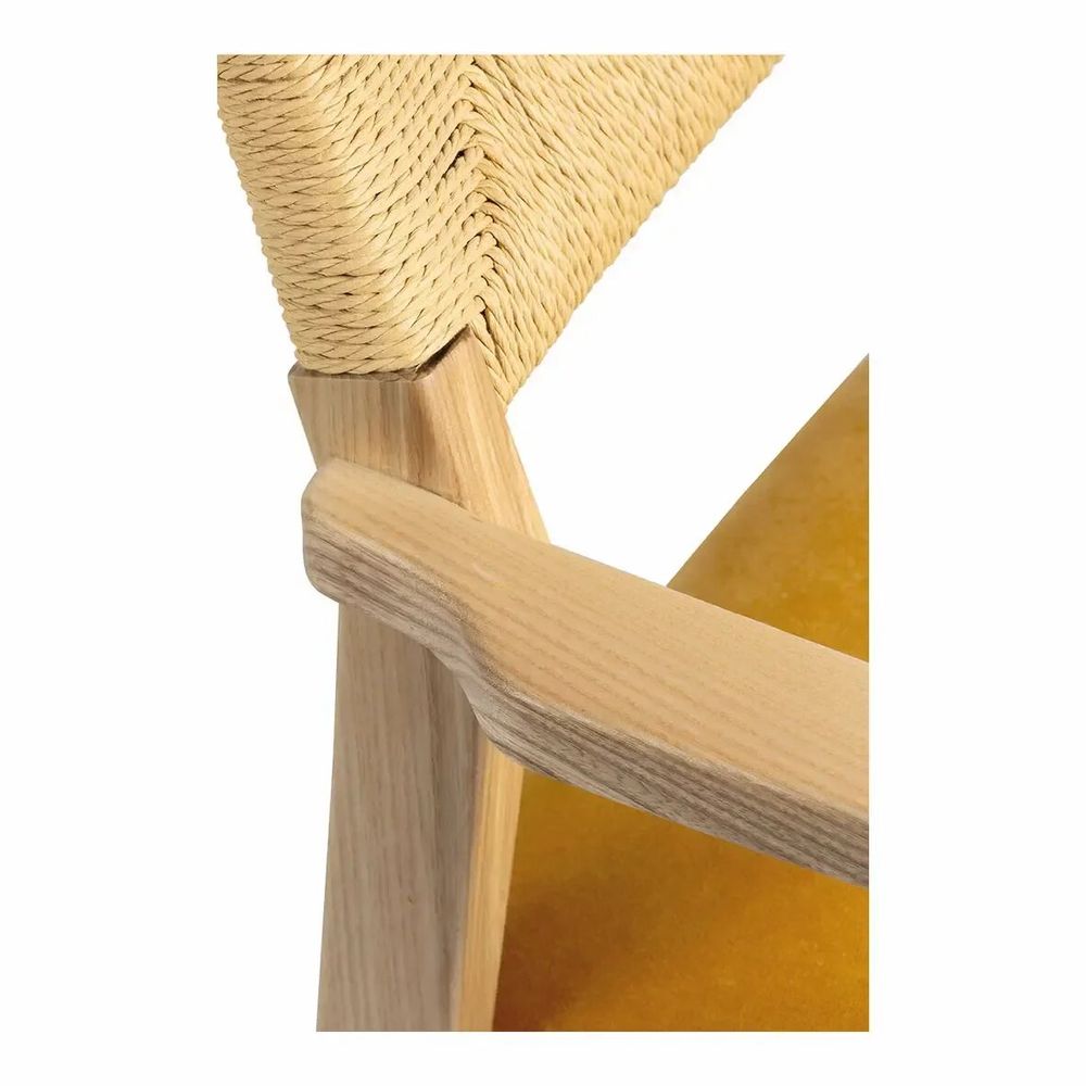 Chairs - PALOMA chair saffron velvet ash blond wood finish 60.5x54x87 - BLANC D'IVOIRE