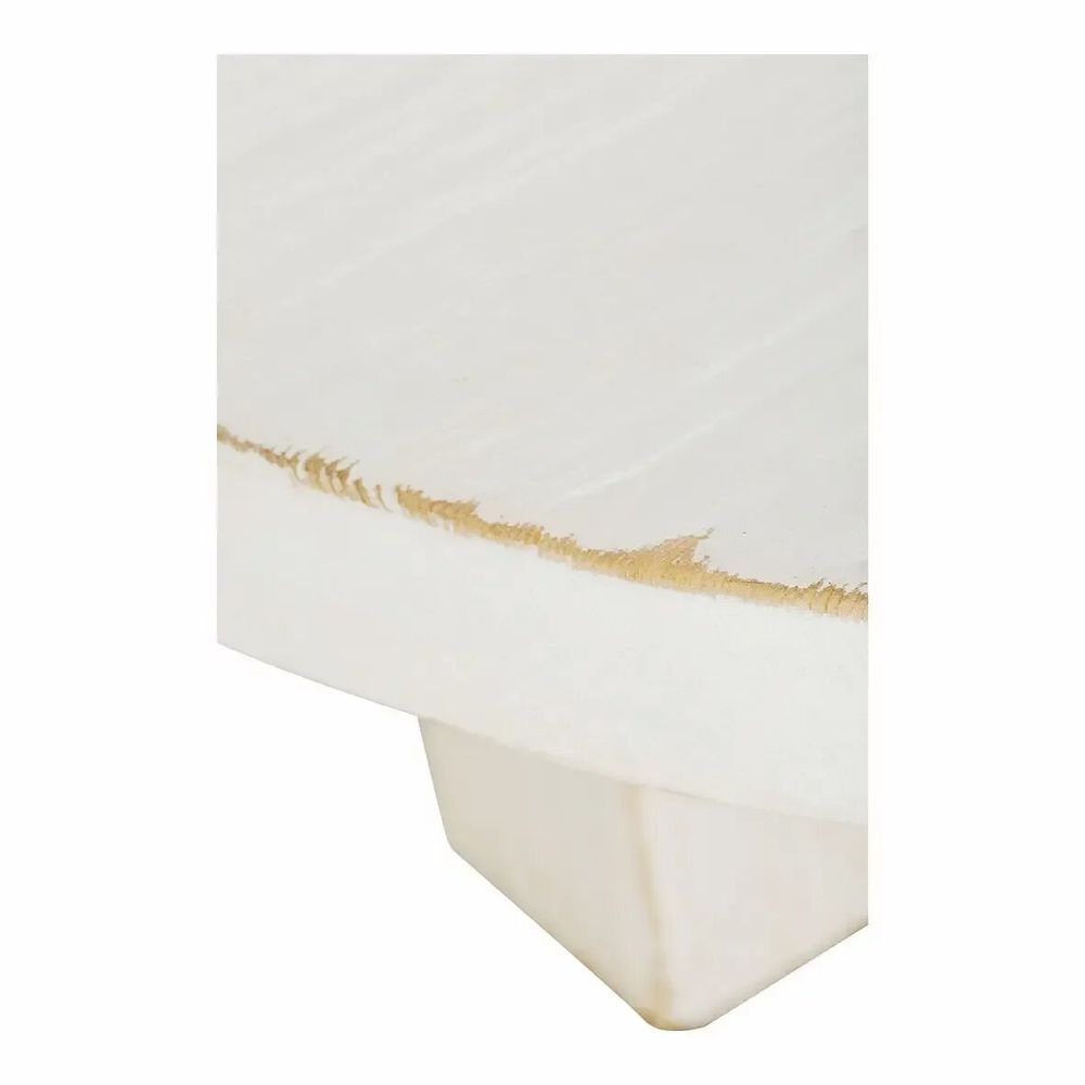 Tables basses - Table basse BAO orme blanc recyclé dia 105x40 - BLANC D'IVOIRE