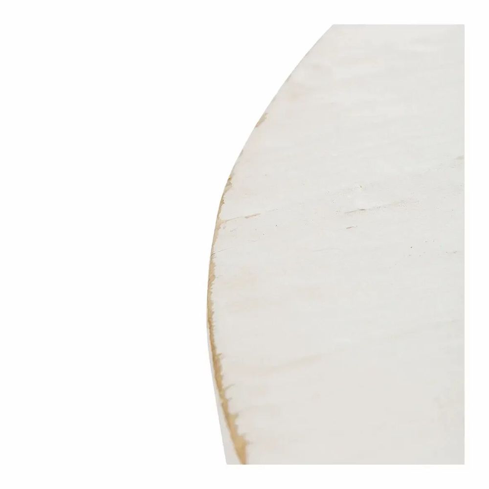 Coffee tables - BAO coffee table recycled white elm dia 80x30 - BLANC D'IVOIRE