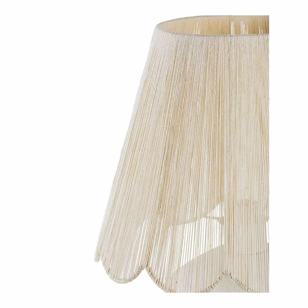 Lampes à poser - Lampe NORA papier mâché et AJ conique jute blanche dia 38x52 - BLANC D'IVOIRE