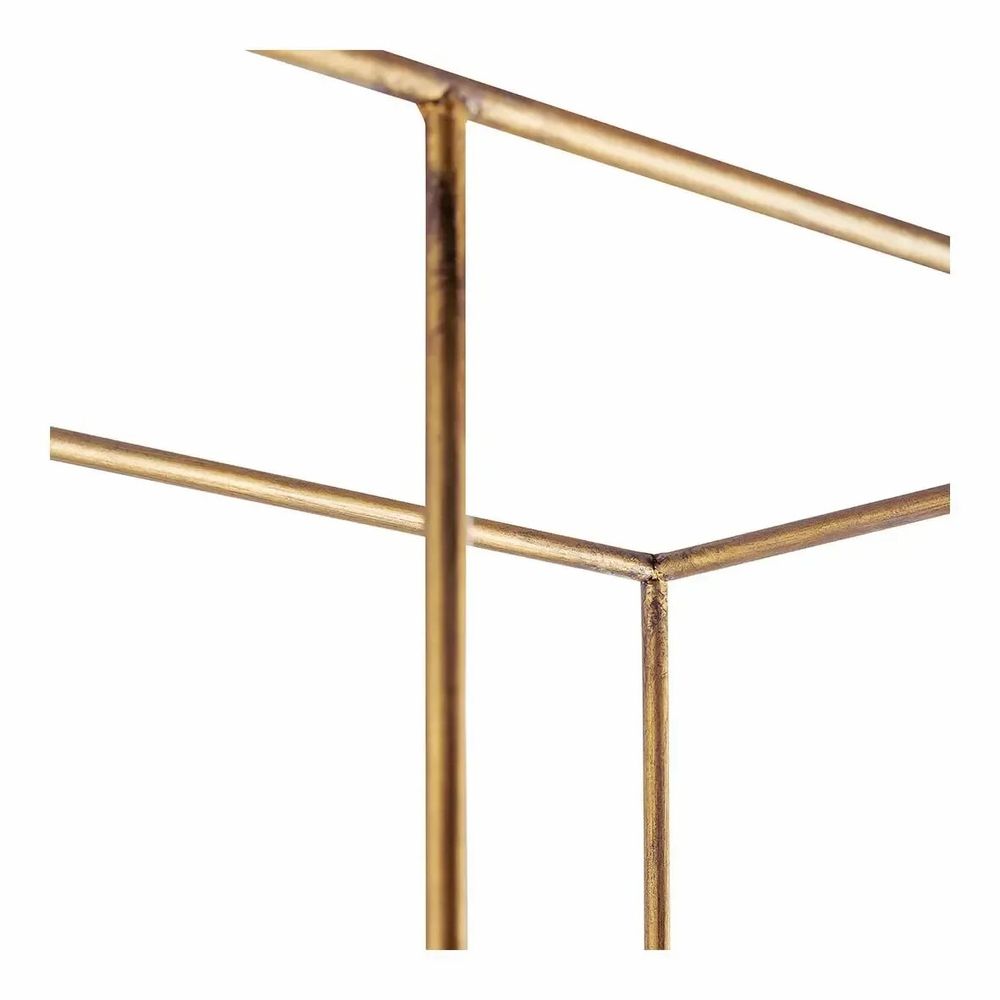 Bookshelves - ANATOLE bookcase glass and metal with golden brass finish 100x40x200 - BLANC D'IVOIRE