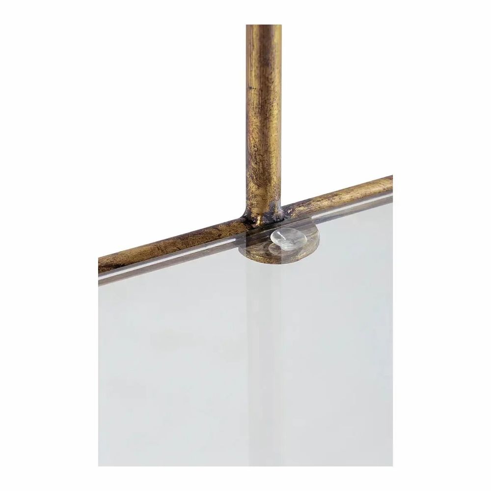 Bookshelves - ANATOLE bookcase glass and metal with golden brass finish 100x40x200 - BLANC D'IVOIRE
