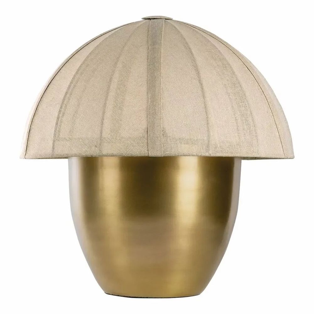 Lampes à poser - Lampe HÉLOÏSE métal doré et AJ tissu crème dia 48x50 - BLANC D'IVOIRE