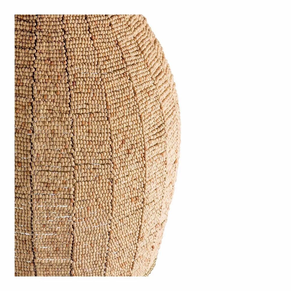 Hanging lights - GAYA suspension natural and golden wooden beads dia 47x52 - BLANC D'IVOIRE