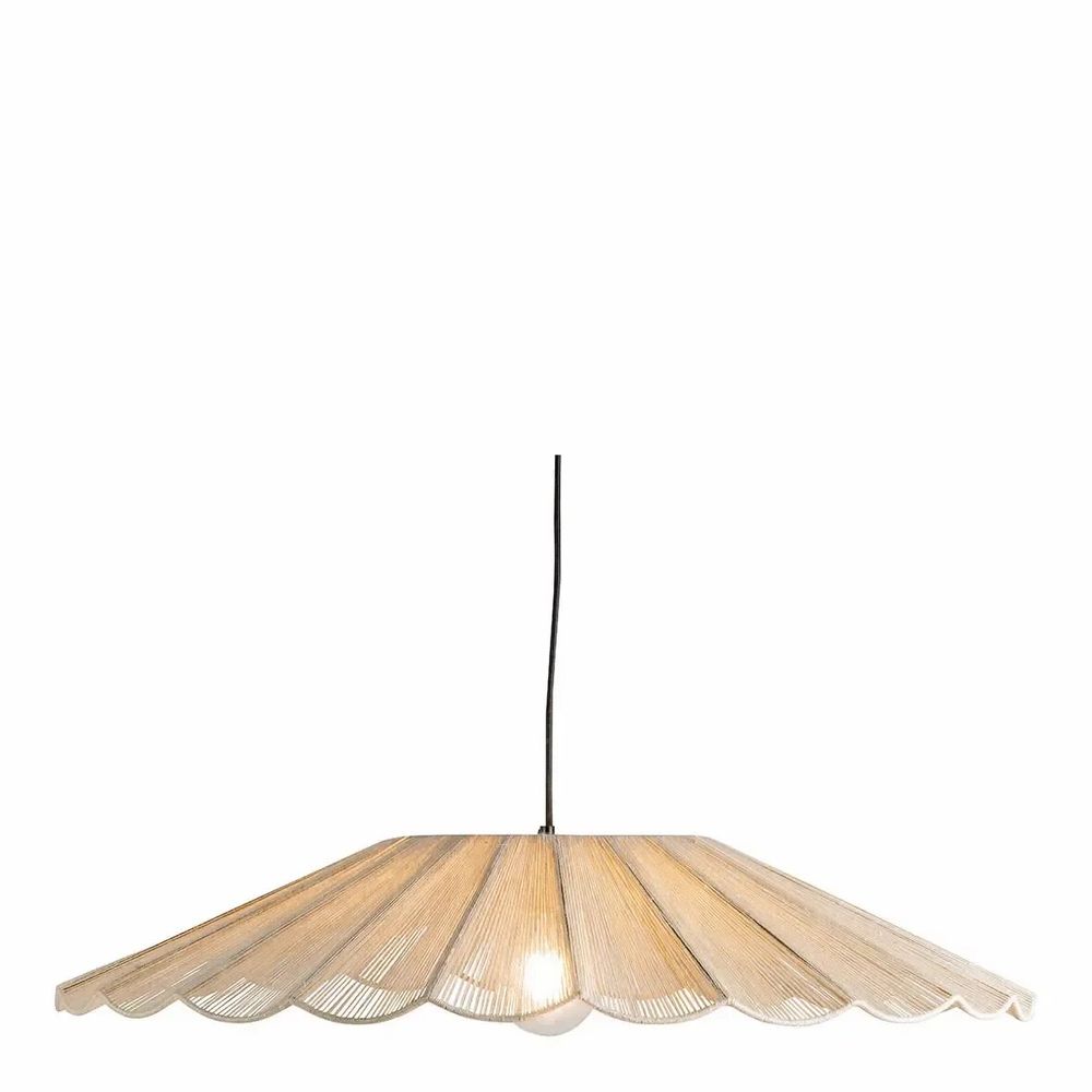 Hanging lights - MARGUERITE suspension white jute and metal dia 90x16 - BLANC D'IVOIRE