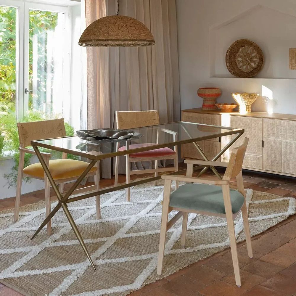 Hanging lights - GAYA suspension natural and golden wooden beads dia 65x26 - BLANC D'IVOIRE