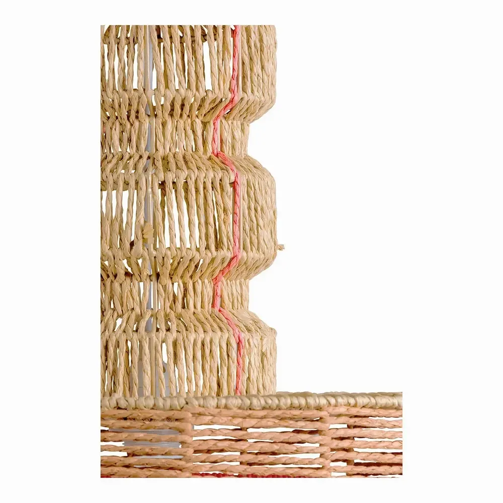Hanging lights - HOKA pendant light non-electrified natural paper rope and coral dia 50.5x55.5 - BLANC D'IVOIRE