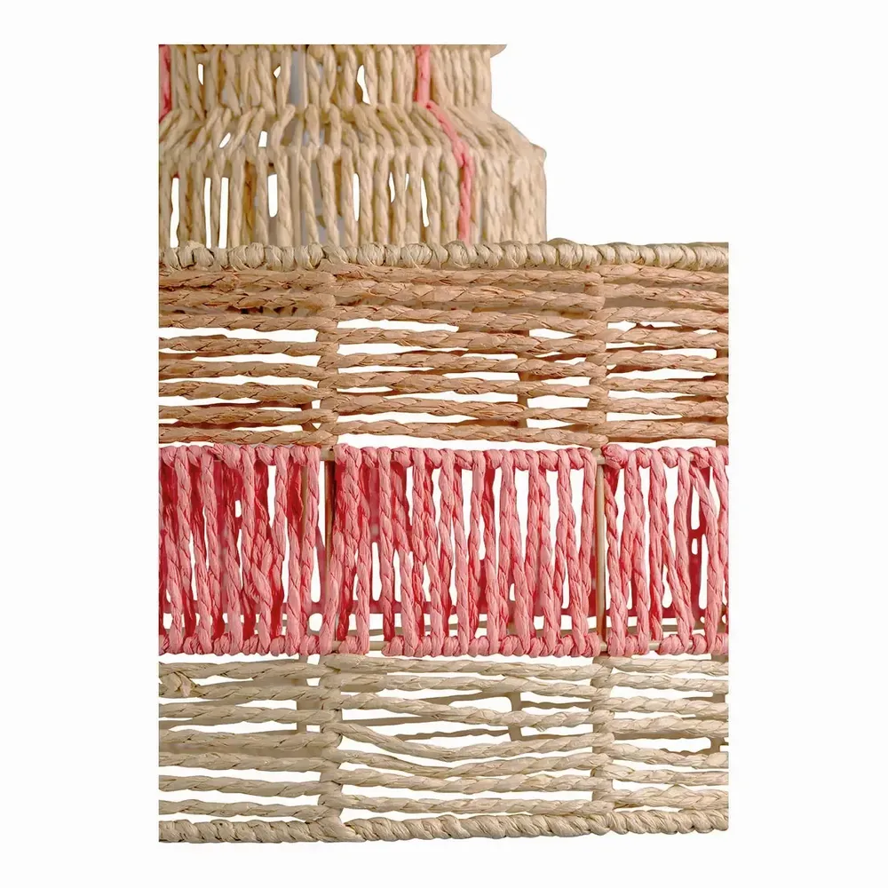 Hanging lights - HOKA pendant light non-electrified natural paper rope and coral dia 50.5x55.5 - BLANC D'IVOIRE