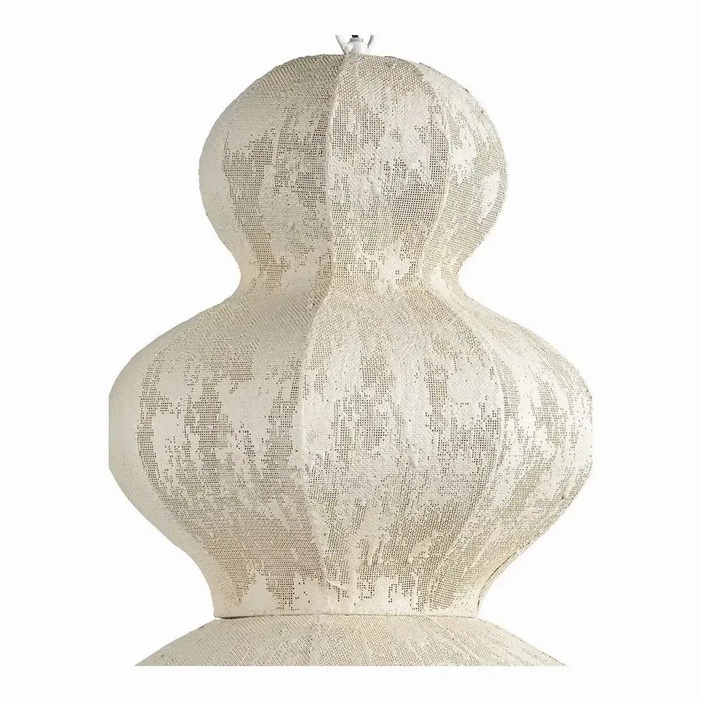 Suspensions - Suspension SORA métal et tissu mesh crème 49x49x84 - BLANC D'IVOIRE