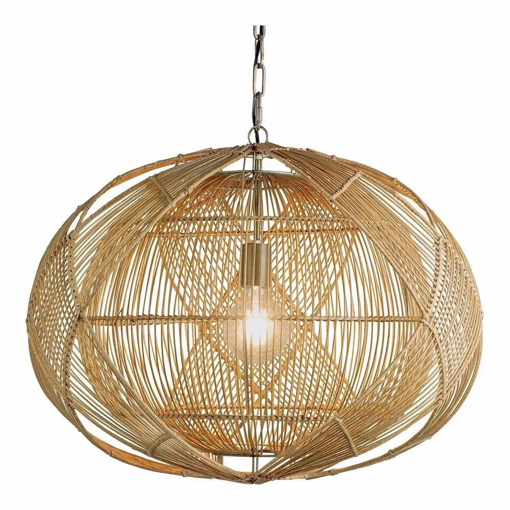 Suspensions - Suspension NAKISHA rotin naturel dia 65x48 - BLANC D'IVOIRE