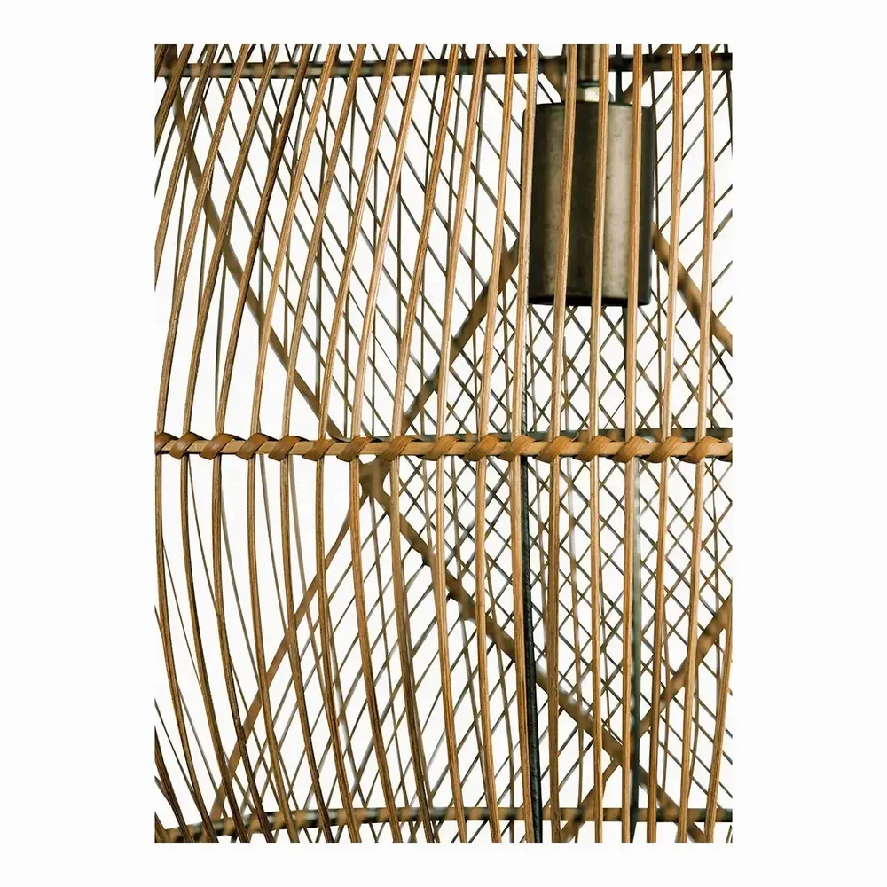 Hanging lights - NAKISHA natural rattan pendant light dia 65x48 - BLANC D'IVOIRE