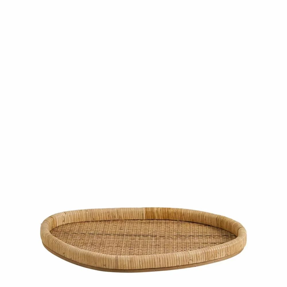 Decorative objects - Set of 3 GALIA natural rattan trays 60x40, 52.5x34.5 and 45.5x28 - BLANC D'IVOIRE