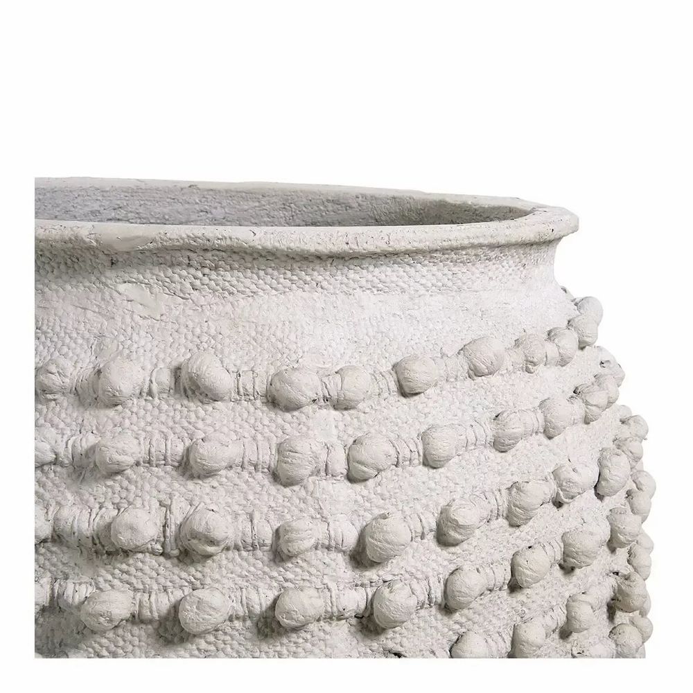 Baskets - CLEIA light gray cement planter - Large model - dia 51.5x51.5x51.5 - BLANC D'IVOIRE