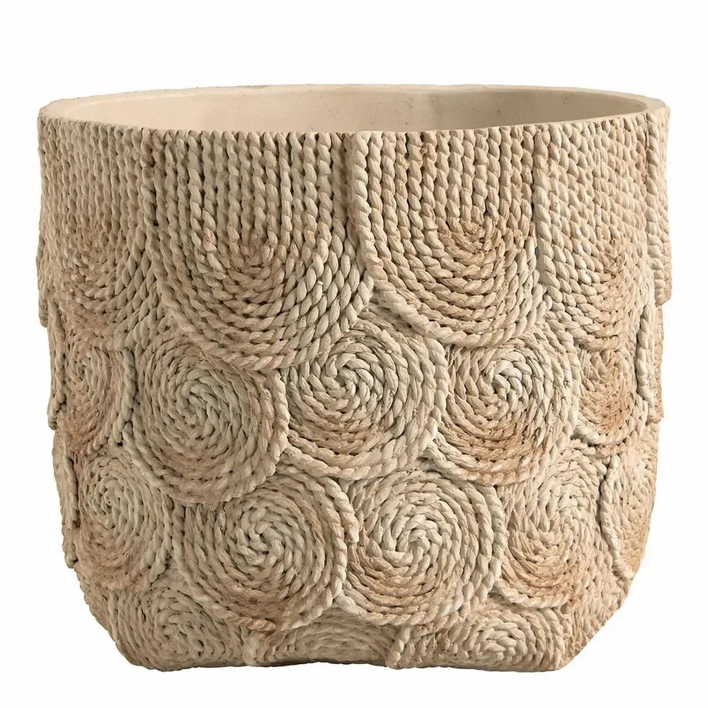 Corbeilles - Cache-pot OSA ciment crème - Grand modèle - 31,5x31,5x26,5 - BLANC D'IVOIRE