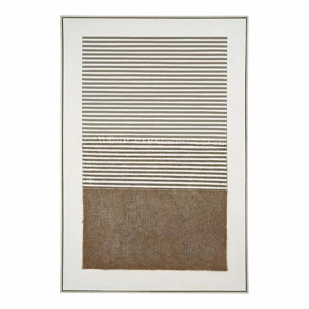 Paintings - RIVIERA painting collage and white and beige oil painting 80x120 - BLANC D'IVOIRE