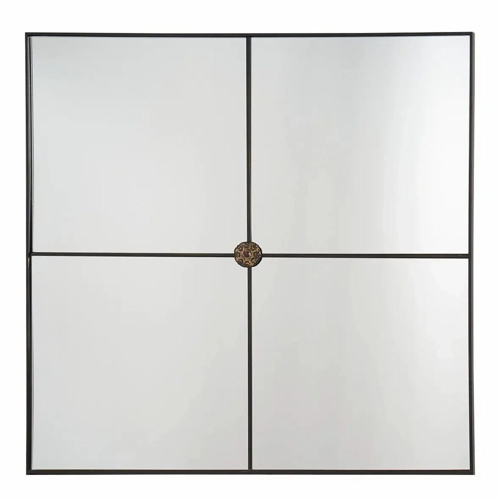 Miroirs - Miroir BASILE métal noir 80x5x80 - BLANC D'IVOIRE