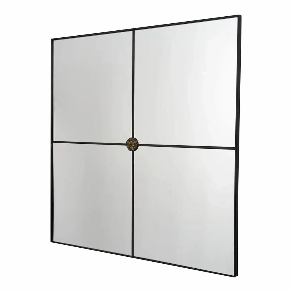 Miroirs - Miroir BASILE métal noir 80x5x80 - BLANC D'IVOIRE