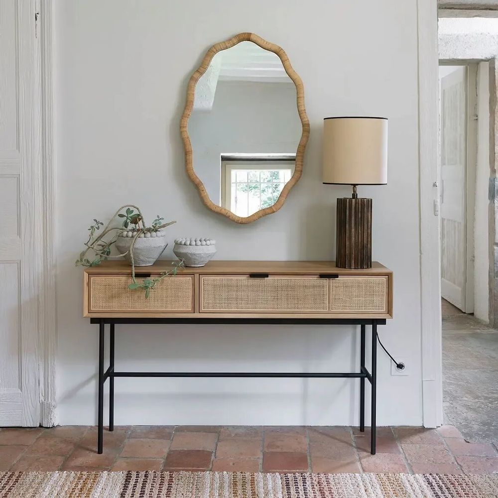 Mirrors - LOLA natural rattan mirror 60x4x90 - BLANC D'IVOIRE