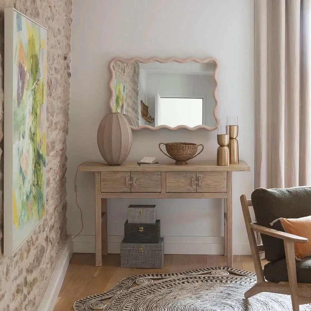 Mirrors - LUMIA mirror whitewashed pine 65x5x100 - BLANC D'IVOIRE