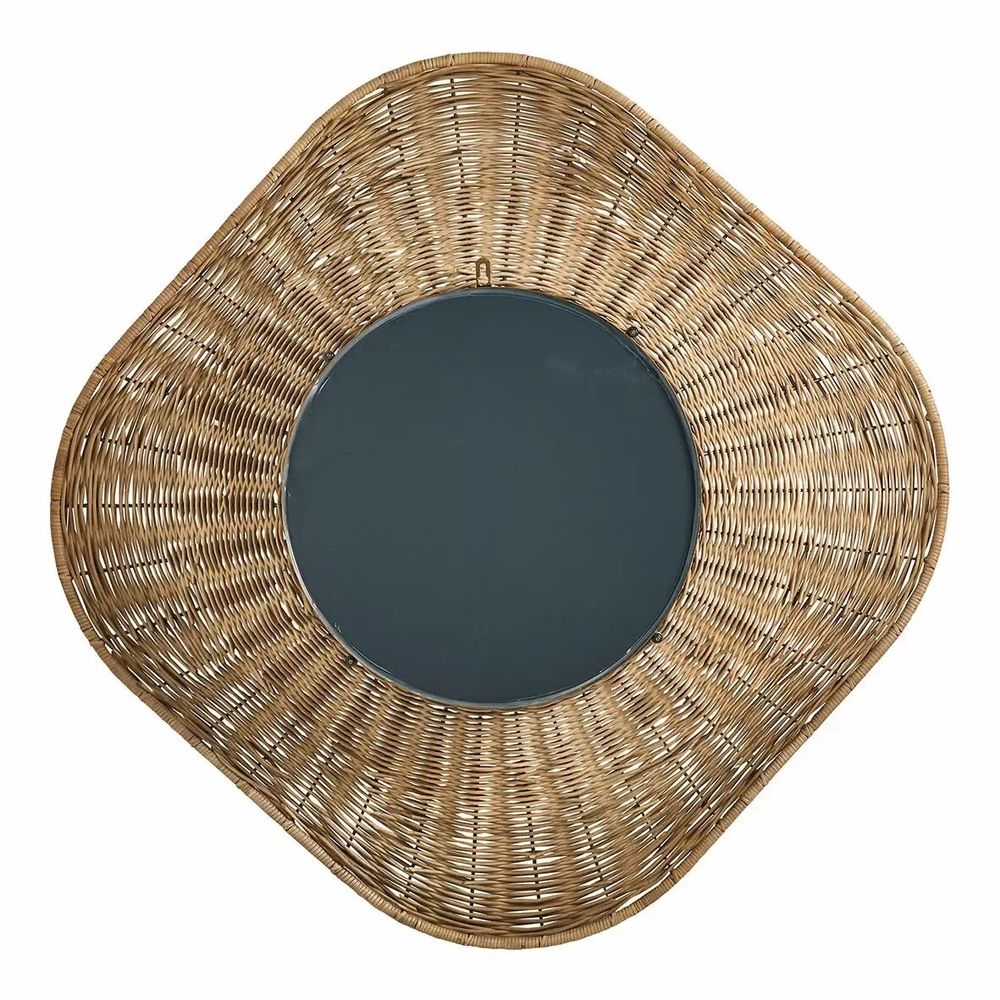 Miroirs - Miroir ISIS rotin naturel et métal 100x5x100 - BLANC D'IVOIRE