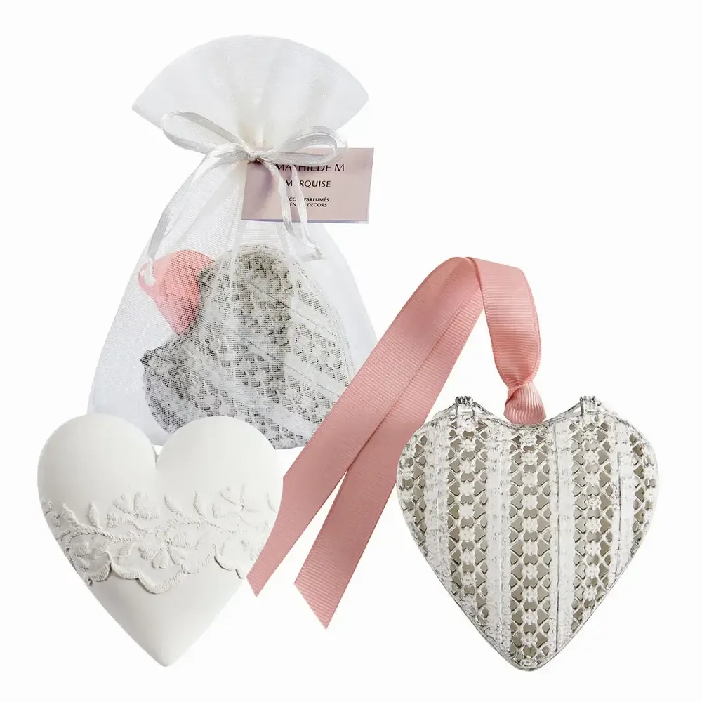 Home fragrances - Heart box in openwork metal with scented decoration - Marquise - MATHILDE M.