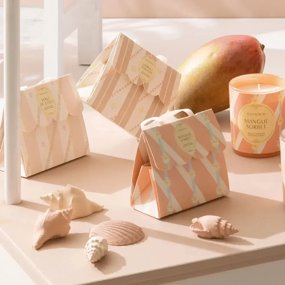 Coffrets et boîtes - Cabas coffret parfum d'ambiance et décors Bain de Soleil - Perle de Coco - MATHILDE M.