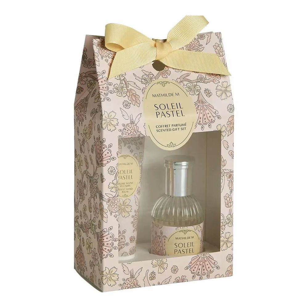 Caskets and boxes - Perfumed set of eau de toilette 30 ml and hand balm 30 ml - Soleil Pastel - MATHILDE M.