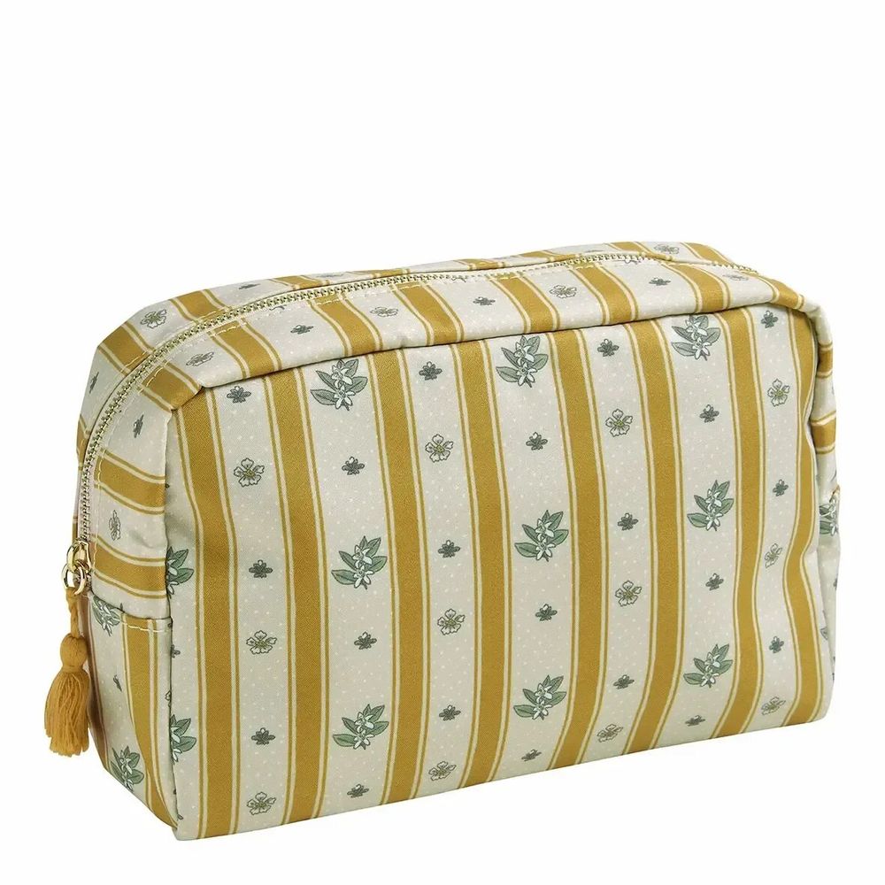 Clutches - Large rectangular Orange Blossom fabric toiletry bag - MATHILDE M.