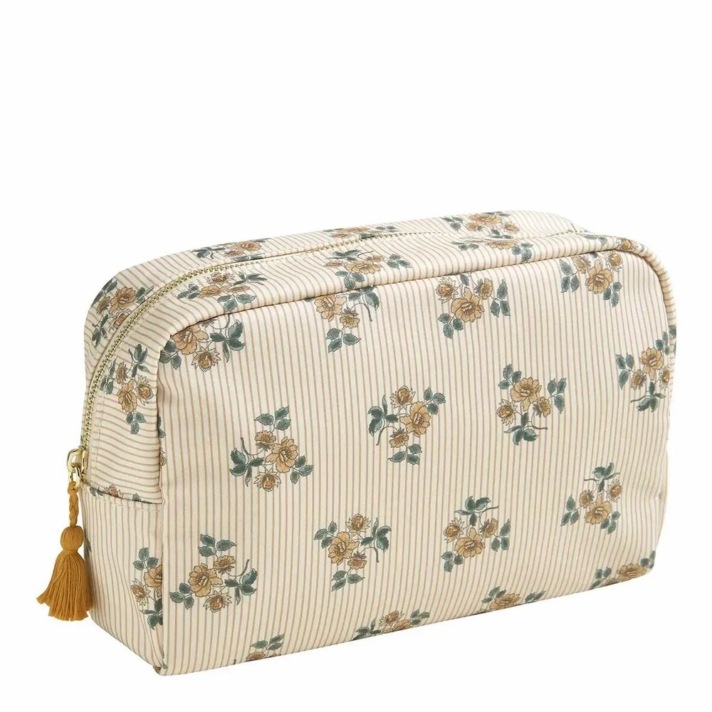 Clutches - Mandarine Flower rectangular toiletry bag, large model, in fabric - MATHILDE M.