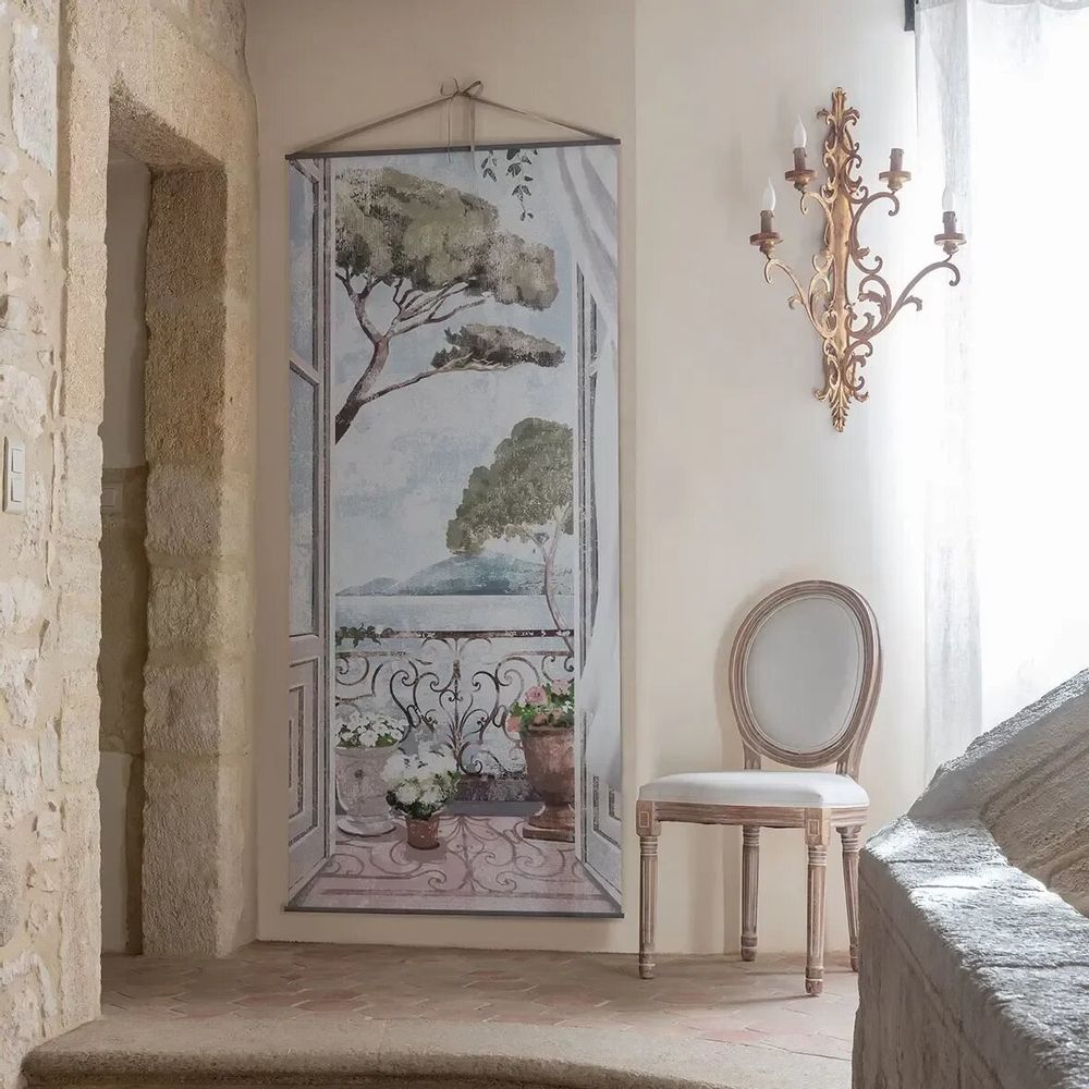 Paintings - Hanging canvas Mediterranean Balcony 90 x 200 - MATHILDE M.