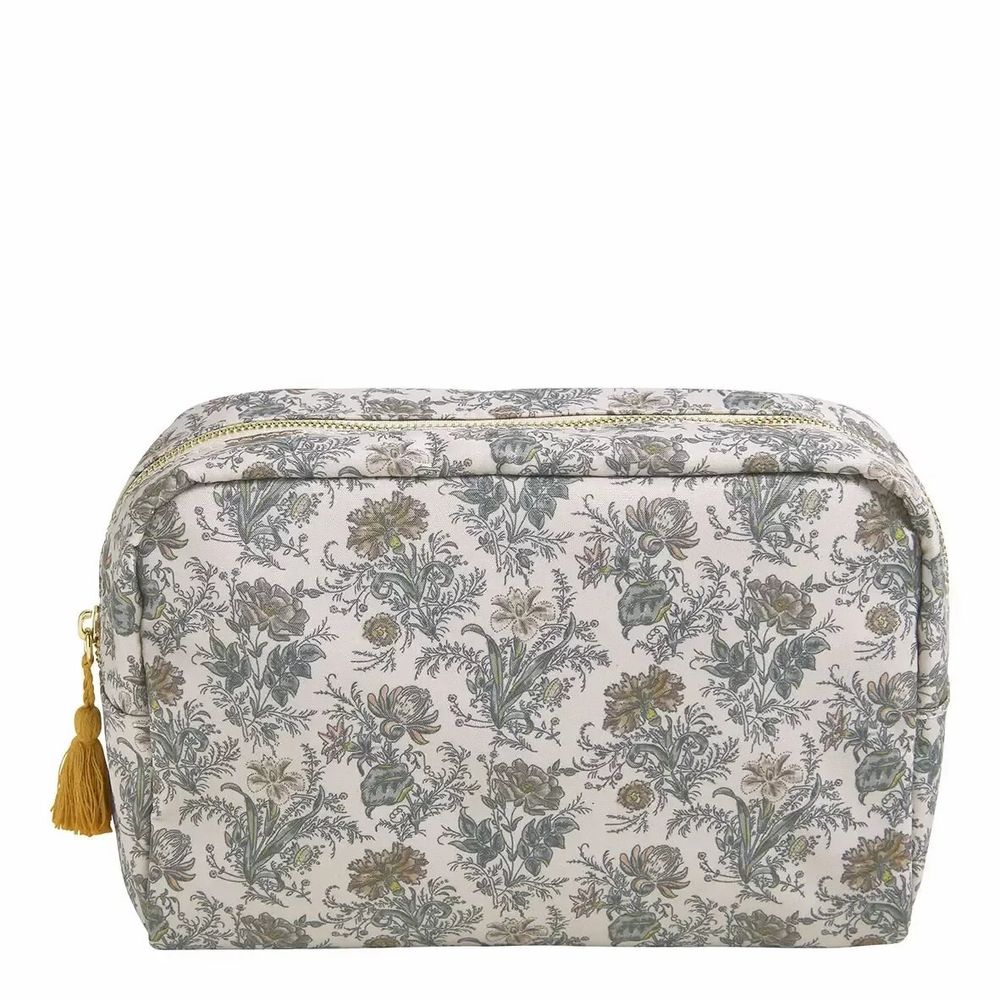 Clutches - Large rectangular Voile de Lin fabric toiletry bag - MATHILDE M.