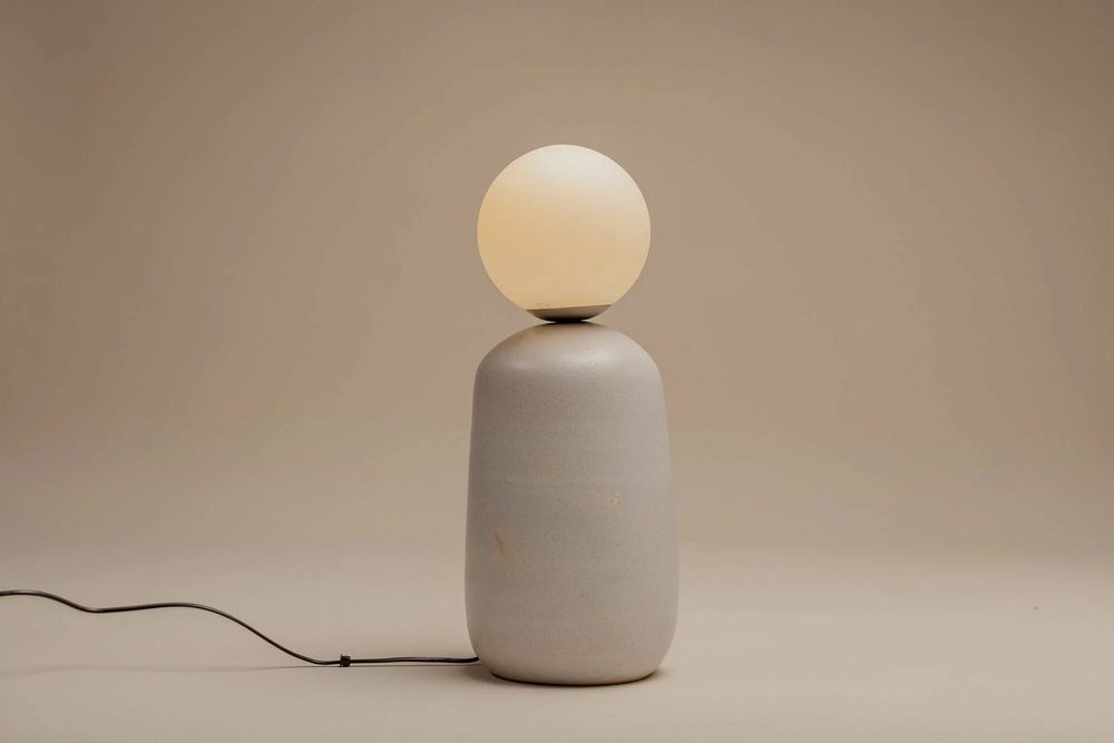 Table lamps - Nola Table Lamp in Blue Oxide by Cruc Studio, Ceramic Handmade Lamp - TULESTE FACTORY