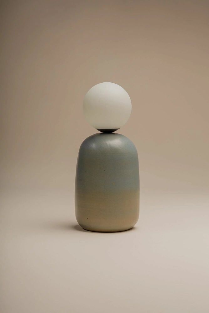 Table lamps - Nola Table Lamp in Blue Oxide by Cruc Studio, Ceramic Handmade Lamp - TULESTE FACTORY